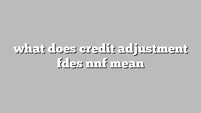 what does credit adjustment fdes nnf mean